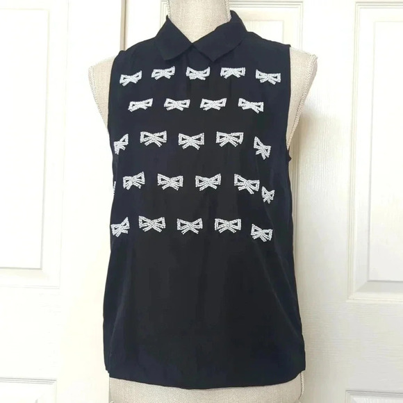 Draper James Silk Bow Beaded Top - Picture 1 of 5